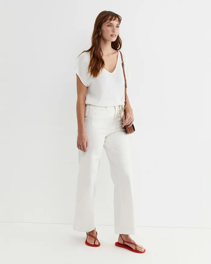 Sportscraft Luisa VNeck Knit Top Milk Women Tops and Tees