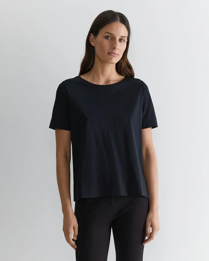 Sportscraft Mercerised Cotton Tee Black Women Tops and Tees