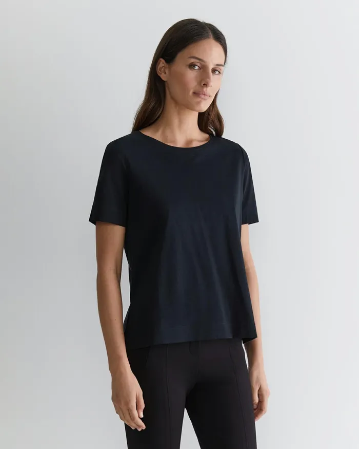 Sportscraft Mercerised Cotton Tee Black Women Tops and Tees
