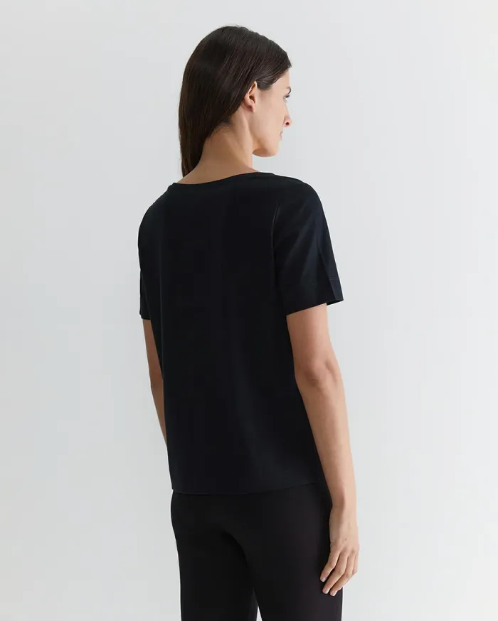 Sportscraft Mercerised Cotton Tee Black Women Tops and Tees