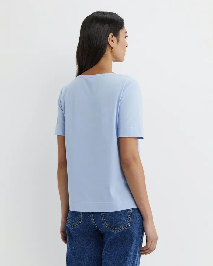 Sportscraft Mercerised Cotton Tee Pale Blue Women Tops and Tees