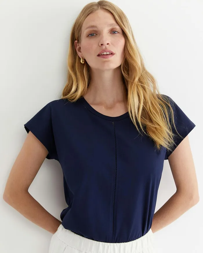 Sportscraft Miranda Stitch Tee Navy Women Tops and Tees