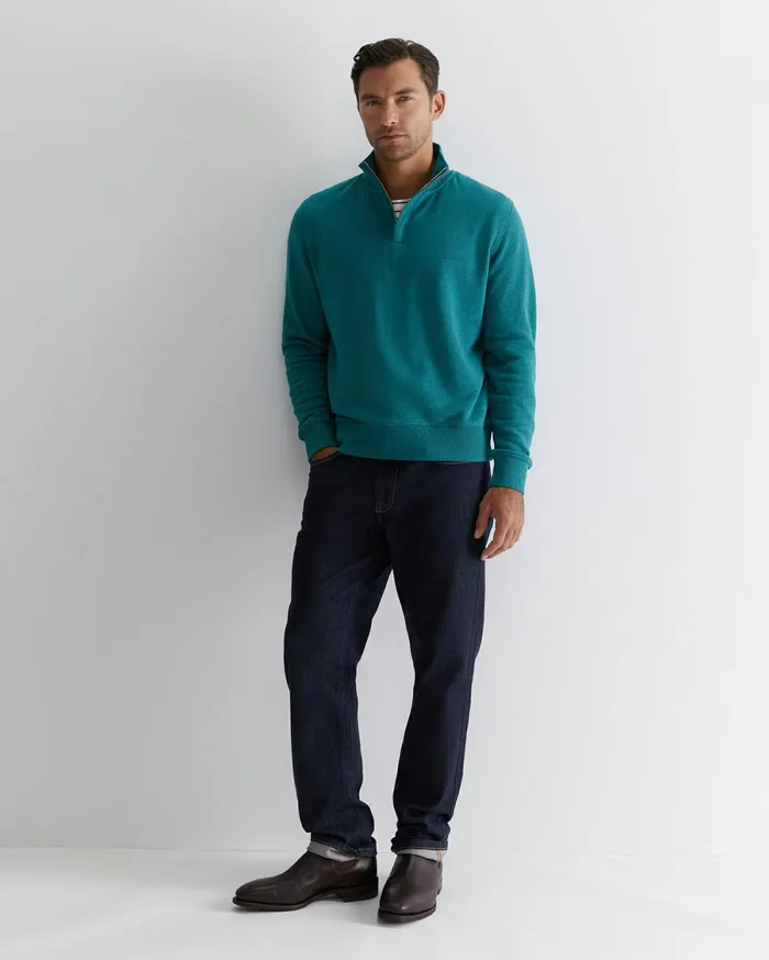 Sportscraft Mont Quarter Zip Lake Blue Men Knitwear
