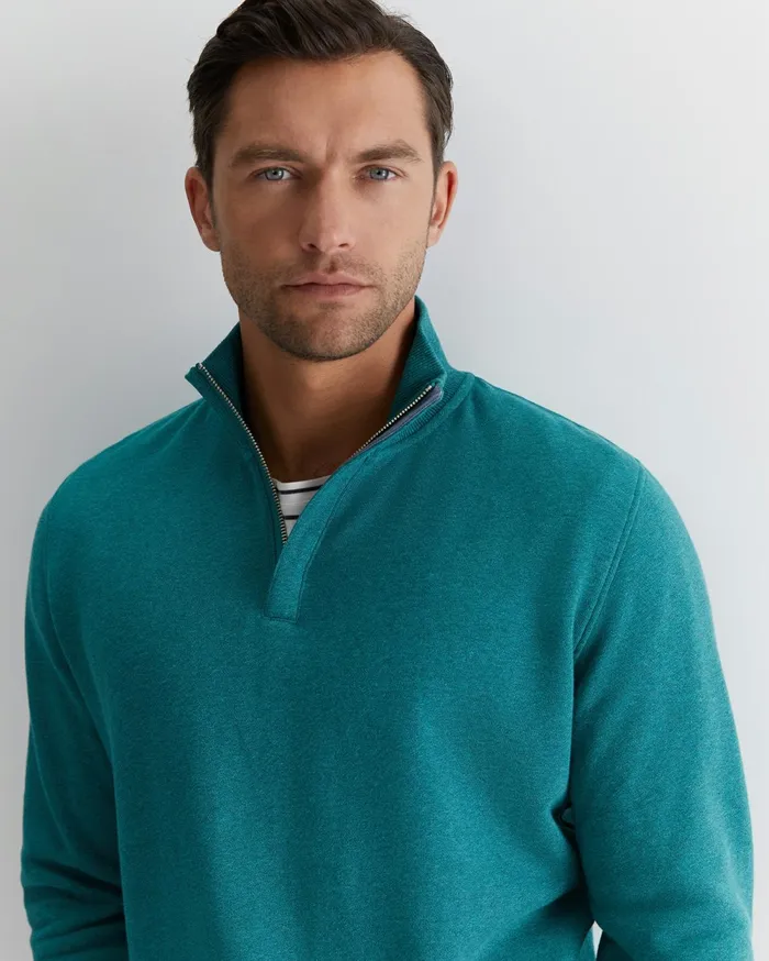 Sportscraft Mont Quarter Zip Lake Blue Men Knitwear