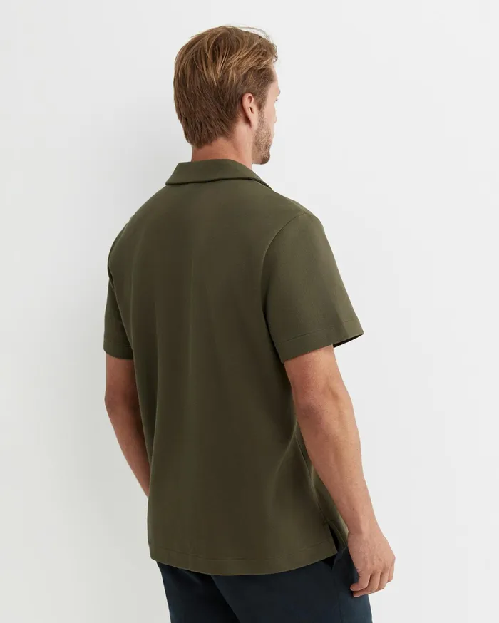 Sportscraft Nason Short Sleeve Pique Shirt Khaki Men Shirts