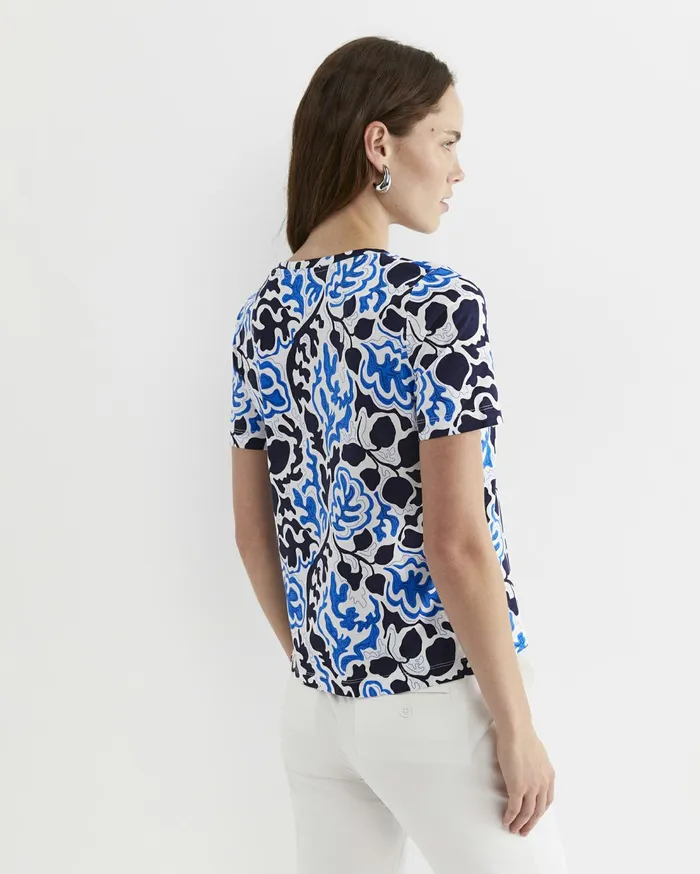 Sportscraft Nur Short Sleeve Mercerised Tee Blue Multi Women Tops and Tees