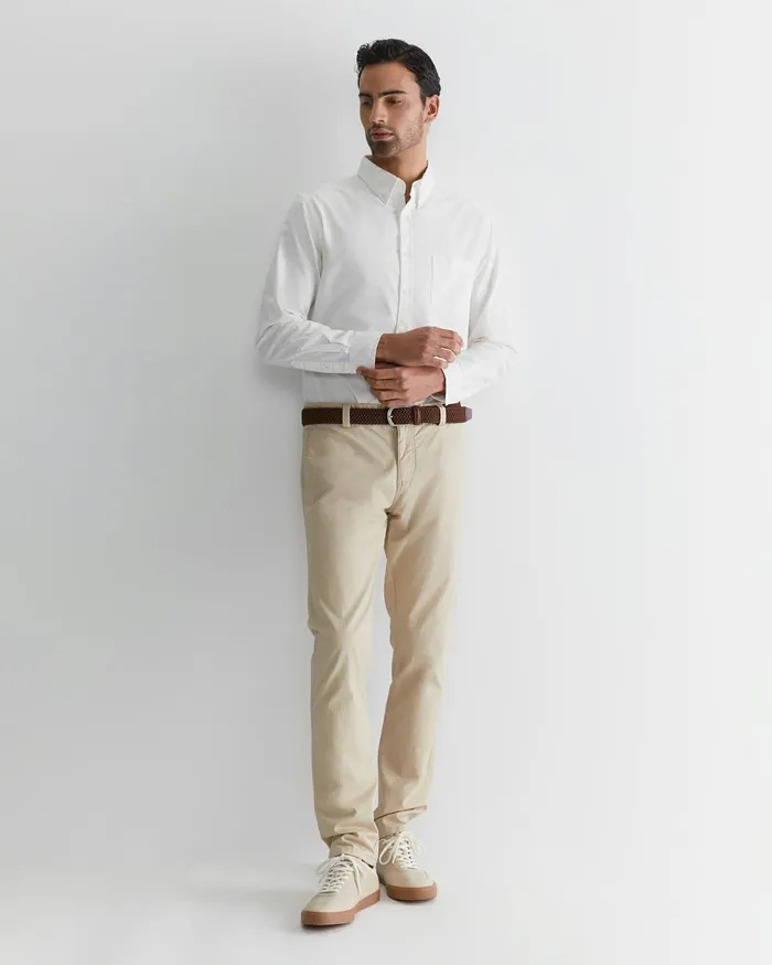 Sportscraft Oxford Long Sleeve Shirt White Men Shirts