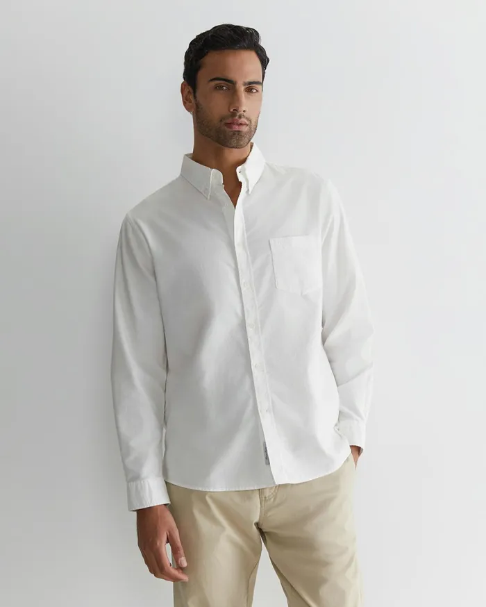 Sportscraft Oxford Long Sleeve Shirt White Men Shirts