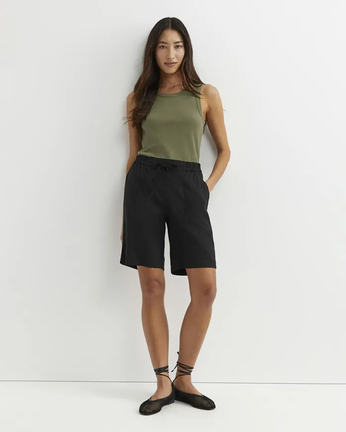 Sportscraft Rosa Bead Trim Linen Short Black Women Shorts