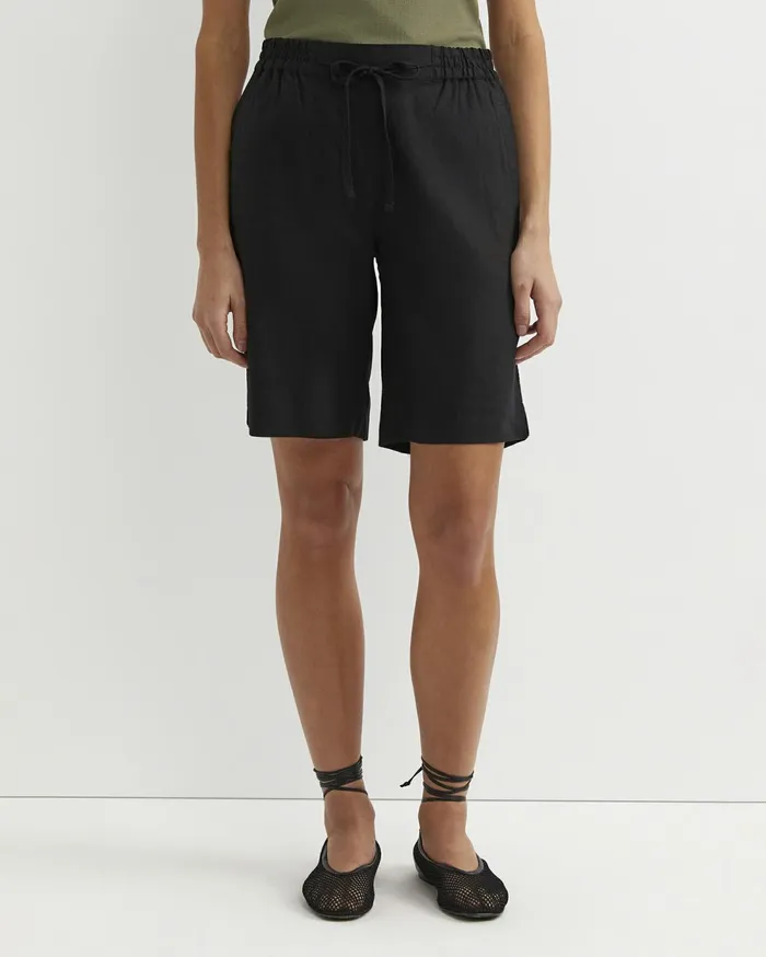 Sportscraft Rosa Bead Trim Linen Short Black Women Shorts