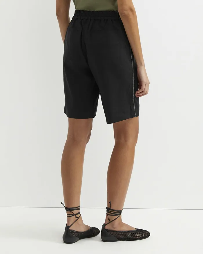 Sportscraft Rosa Bead Trim Linen Short Black Women Shorts