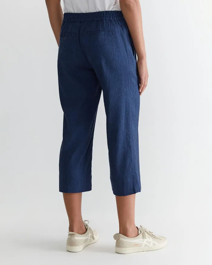 Sportscraft Rosa Crop Linen Pant Indigo Women Pants