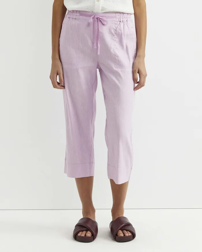 Sportscraft Rosa Crop Linen Pant Orchid Women Pants