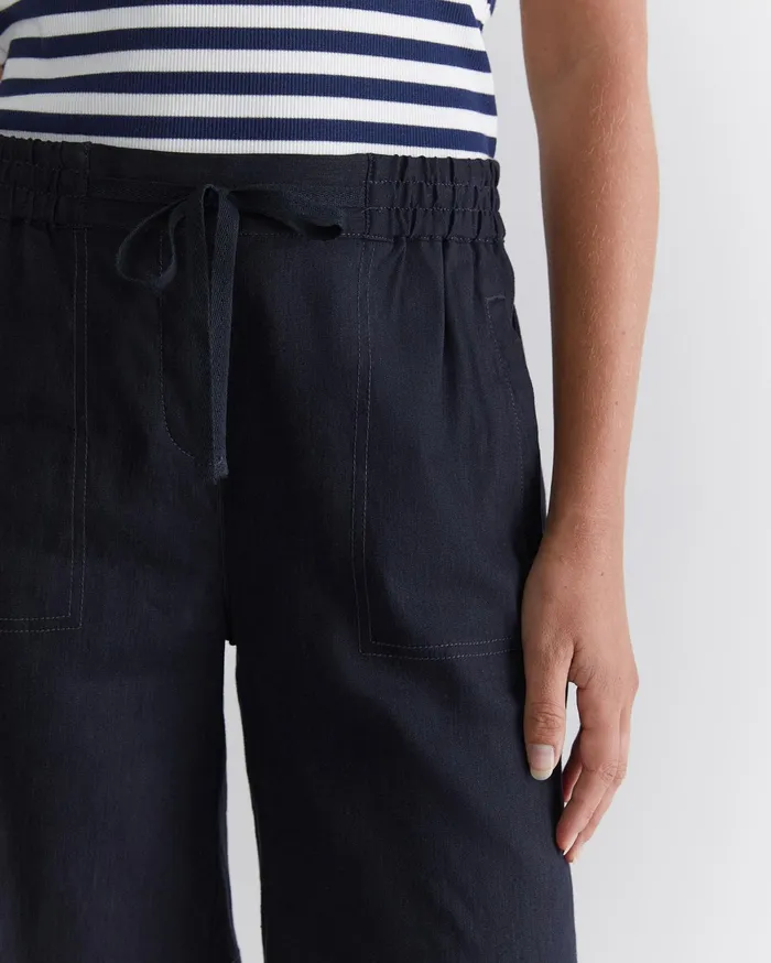 Sportscraft Rosa Linen Short Classic Navy Women Shorts