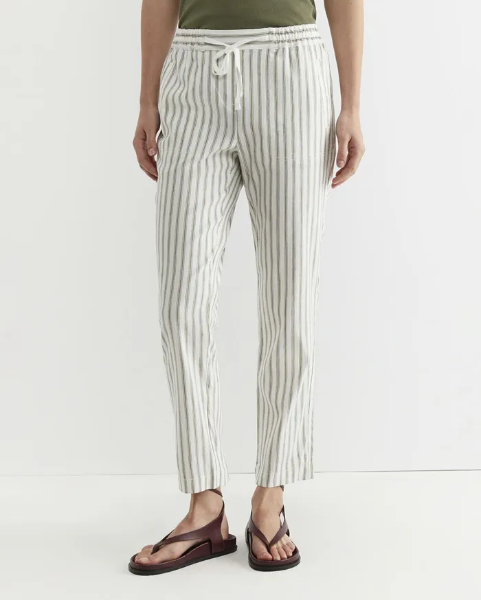 Sportscraft Rosa Stripe Linen Pant Whitekhaki Women Pants