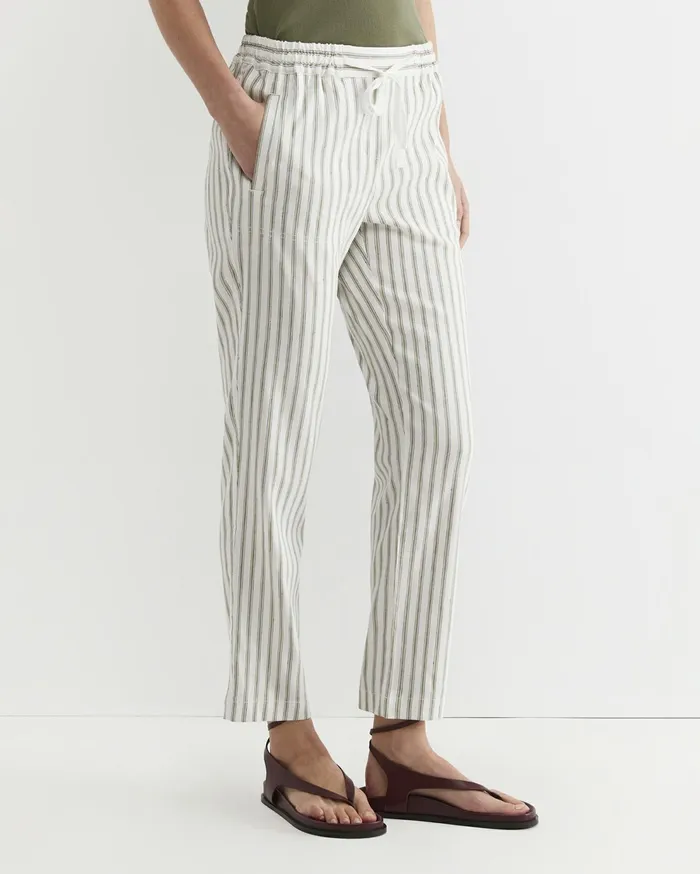 Sportscraft Rosa Stripe Linen Pant Whitekhaki Women Pants