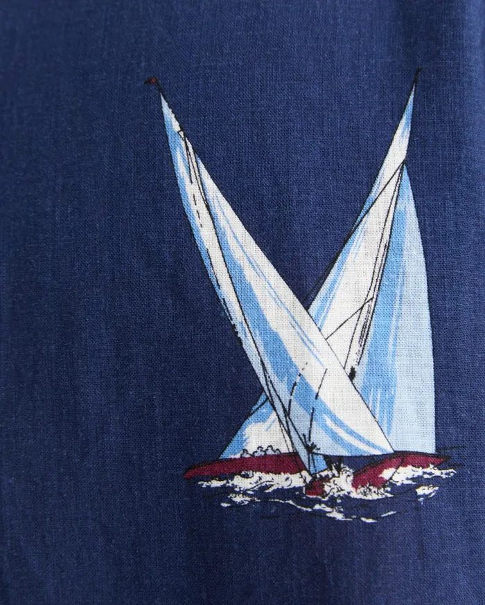 Sportscraft Sail Away Short Sleeve Cuban Shirt Navy Men Shirts