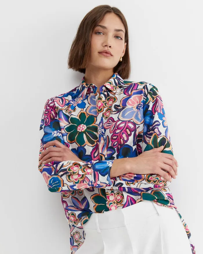 Sportscraft Sara Cotton Silk Shirt Multi Women Shirts