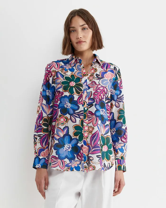 Sportscraft Sara Cotton Silk Shirt Multi Women Shirts