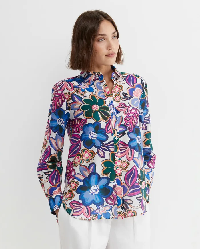 Sportscraft Sara Cotton Silk Shirt Multi Women Shirts