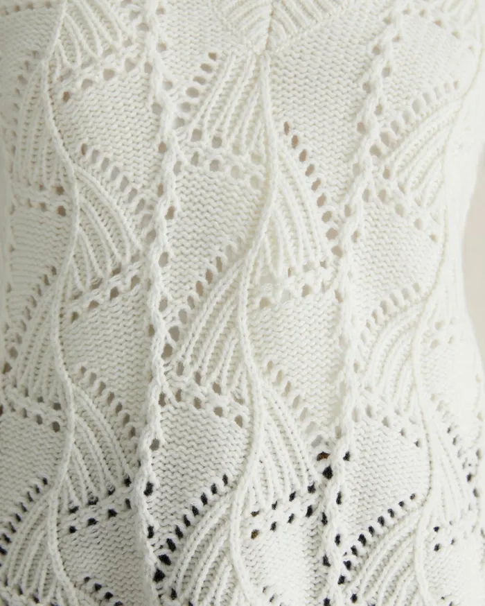 Sportscraft Sunshine Open Knit Wool Vest Winter White Women Knits and Cardigans