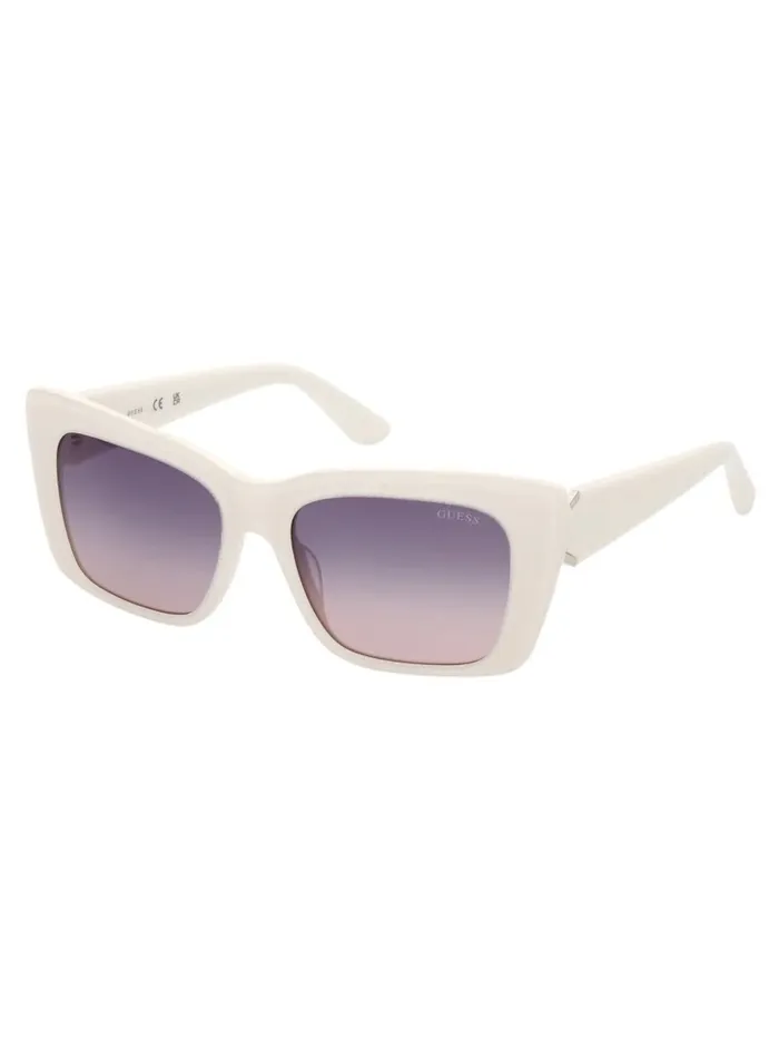 Square Logo Print Plastic Sunglasses 21bWht Women Sunglasses GUESS Square Logo Print Plastic Sunglasses 21bWht Women Sunglasses GUESS