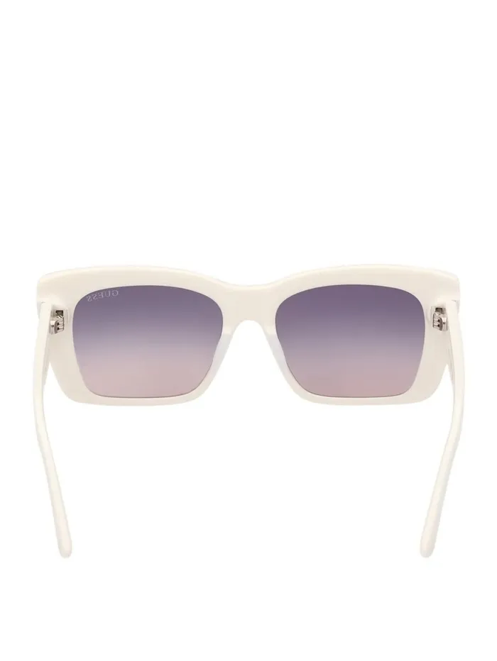 Square Logo Print Plastic Sunglasses 21bWht Women Sunglasses GUESS Square Logo Print Plastic Sunglasses 21bWht Women Sunglasses GUESS