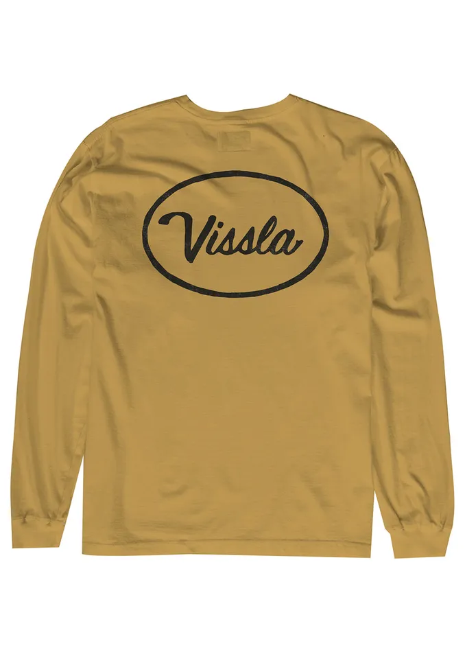 Station Ls Pkt Tee Gold Coral Men Long Sleeve Tees Vissla