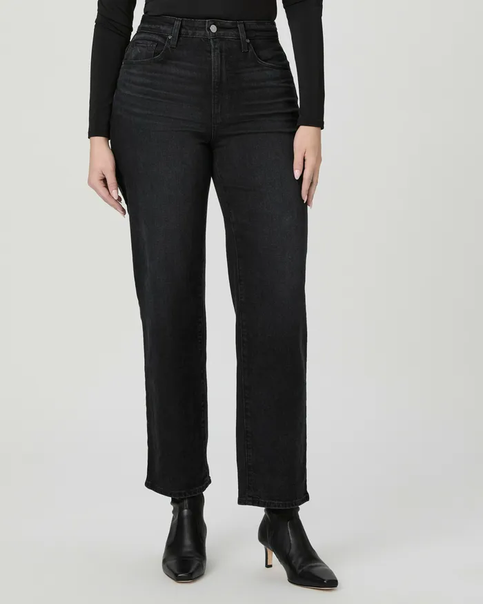 Straight PAIGE Women Flaunt Denim Heartthrob Straight Jean 8211 Solar Black