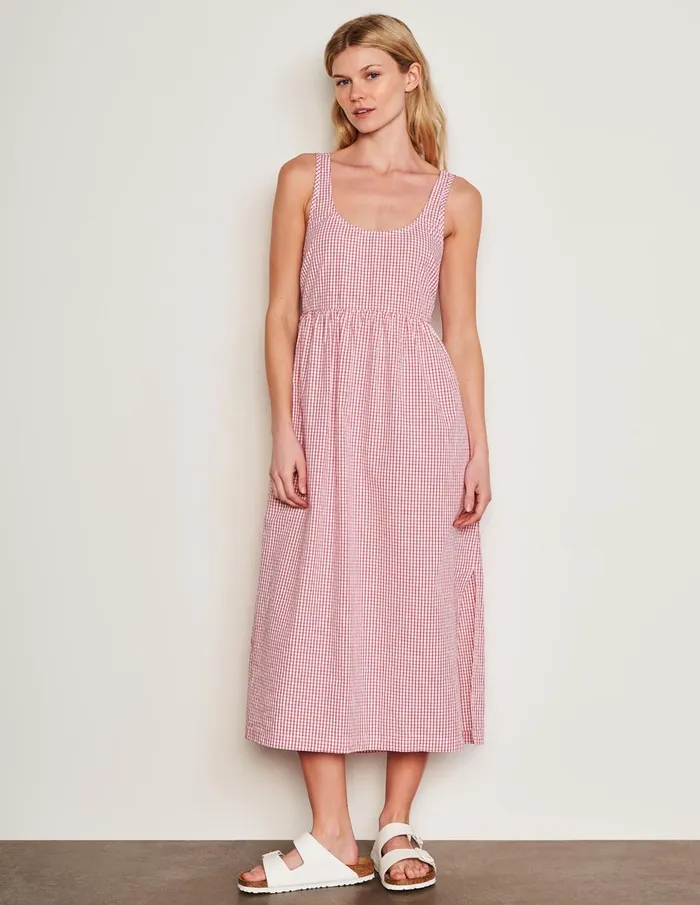 Sundry Clothing Dresses Women Women039s Beachside Check Midi Tie Back Dress In Optic White Optic White Sundry Clothing Dresses Women Women039s Beachside Check Midi Tie Back Dress In Optic White Optic White