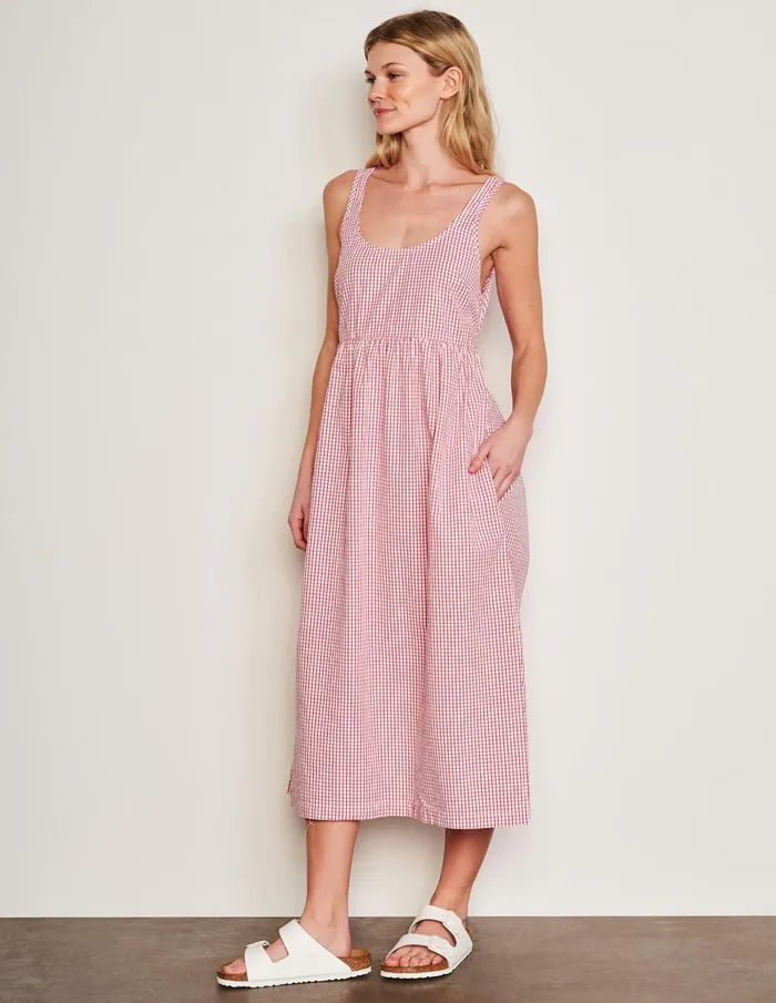 Sundry Clothing Dresses Women Women039s Beachside Check Midi Tie Back Dress In Optic White Optic White Sundry Clothing Dresses Women Women039s Beachside Check Midi Tie Back Dress In Optic White Optic White