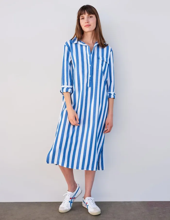 Sundry Clothing Dresses Women Women039s Candy Striped Long Sleeve Shirt Dress In Azure Azure Sundry Clothing Dresses Women Women039s Candy Striped Long Sleeve Shirt Dress In Azure Azure
