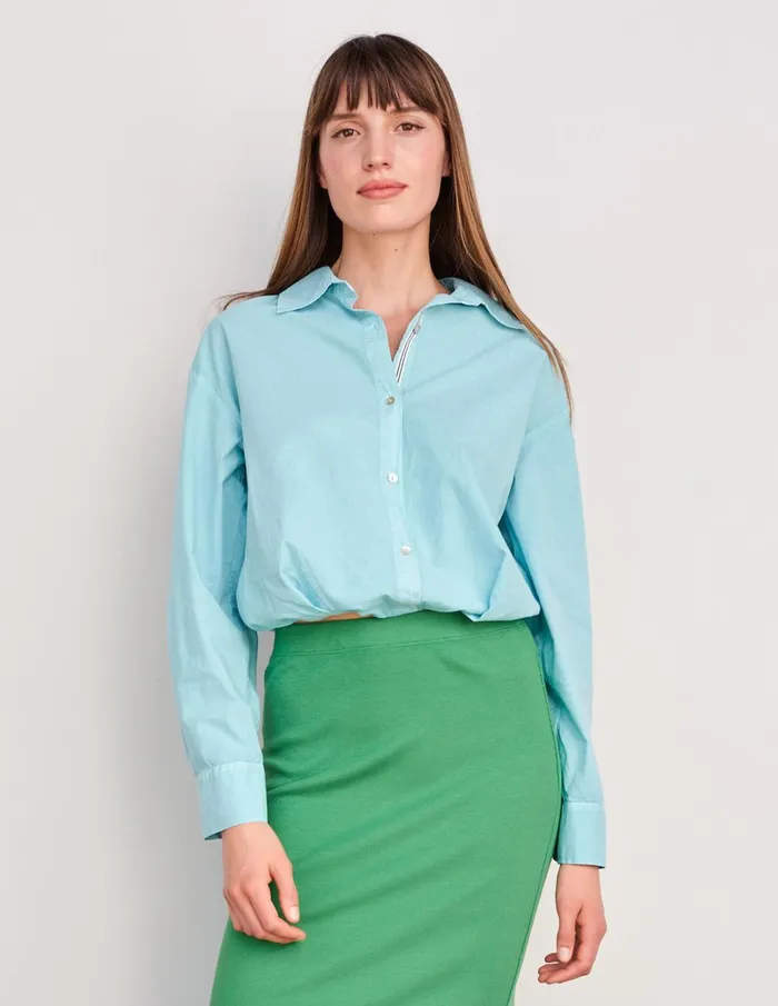Sundry Clothing Shirting Women Women039s Cinched Waist Button Down In Pigment Aruba Blue Pigment Aruba Blue Sundry Clothing Shirting Women Women039s Cinched Waist Button Down In Pigment Aruba Blue Pigment Aruba Blue