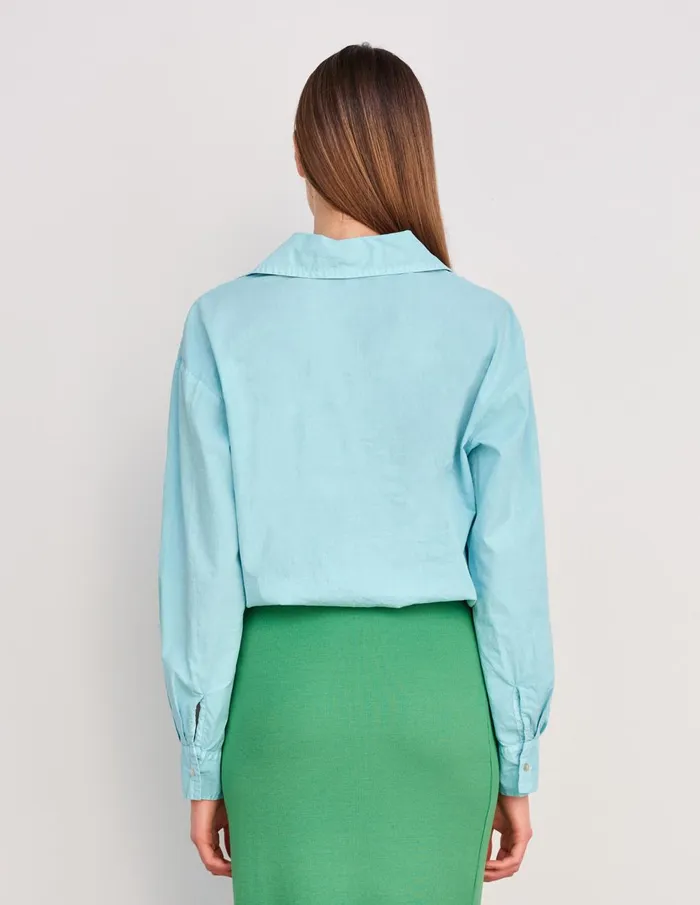 Sundry Clothing Shirting Women Women039s Cinched Waist Button Down In Pigment Aruba Blue Pigment Aruba Blue Sundry Clothing Shirting Women Women039s Cinched Waist Button Down In Pigment Aruba Blue Pigment Aruba Blue