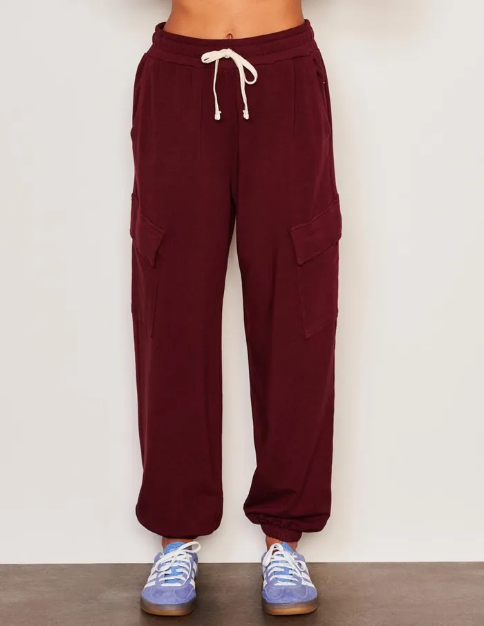 Sundry Clothing Sweatpants Women Women039s Lounge Cargo In Bordeaux Bordeaux