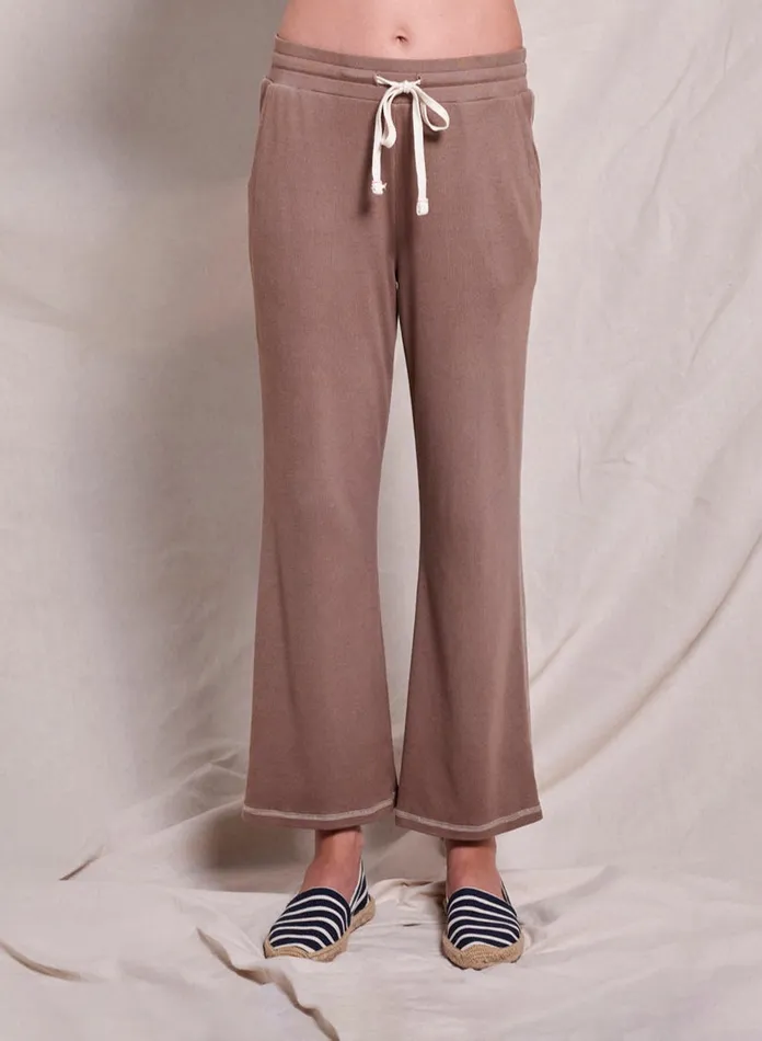 Sundry Clothing Sweatpants Women Women039s Rib Lounge Crop Flare Pants In Taupe Taupe Sundry Clothing Sweatpants Women Women039s Rib Lounge Crop Flare Pants In Taupe Taupe