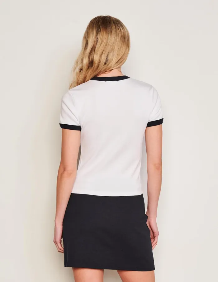 Sundry Clothing Tees Women Women039s Mon Cheri Ringer Shrunken Tee In Optic White Optic White Sundry Clothing Tees Women Women039s Mon Cheri Ringer Shrunken Tee In Optic White Optic White