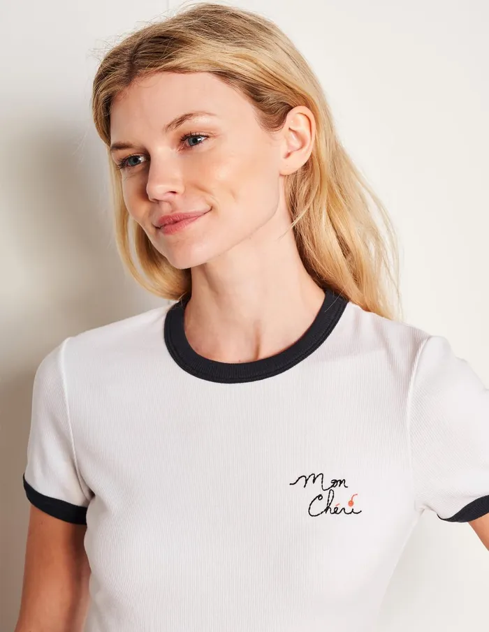Sundry Clothing Tees Women Women039s Mon Cheri Ringer Shrunken Tee In Optic White Optic White Sundry Clothing Tees Women Women039s Mon Cheri Ringer Shrunken Tee In Optic White Optic White