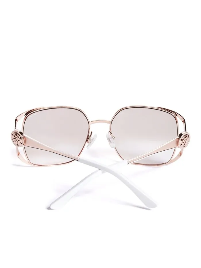 Sunglasses GUESS Women Vera Square Metal Sunglasses Blush Sunglasses GUESS Women Vera Square Metal Sunglasses Blush
