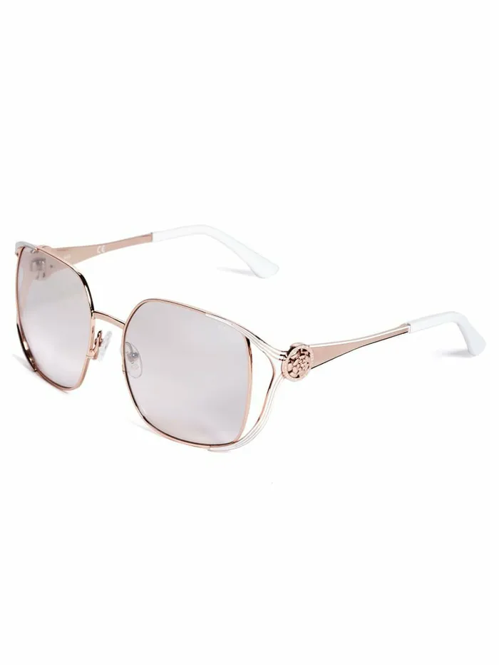 Sunglasses GUESS Women Vera Square Metal Sunglasses Blush Sunglasses GUESS Women Vera Square Metal Sunglasses Blush