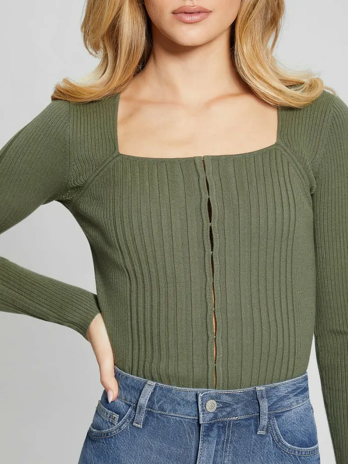 Sweaters and Knits Eco Allie Cardigan Lichen Leaf Green Multi 8211 GUESS Women