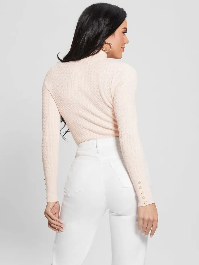 Sweaters and Knits Eco Bettie Mock Neck Sweater Pearl Powder 8211 GUESS Women Sweaters and Knits Eco Bettie Mock Neck Sweater Pearl Powder 8211 GUESS Women