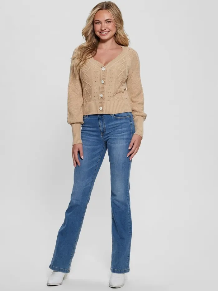 Sweaters and Knits GUESS Women Eco Brielle Cardigan Sweater Foamy Taupe Sweaters and Knits GUESS Women Eco Brielle Cardigan Sweater Foamy Taupe