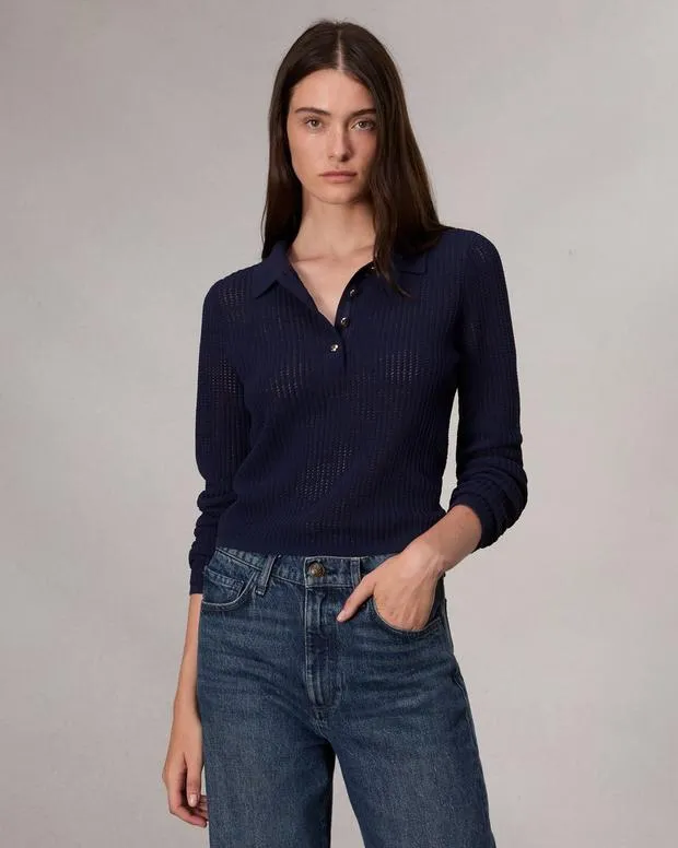 Sweaters and Sweatshirts Women rag and bone Viola Polo Sweater Indigo