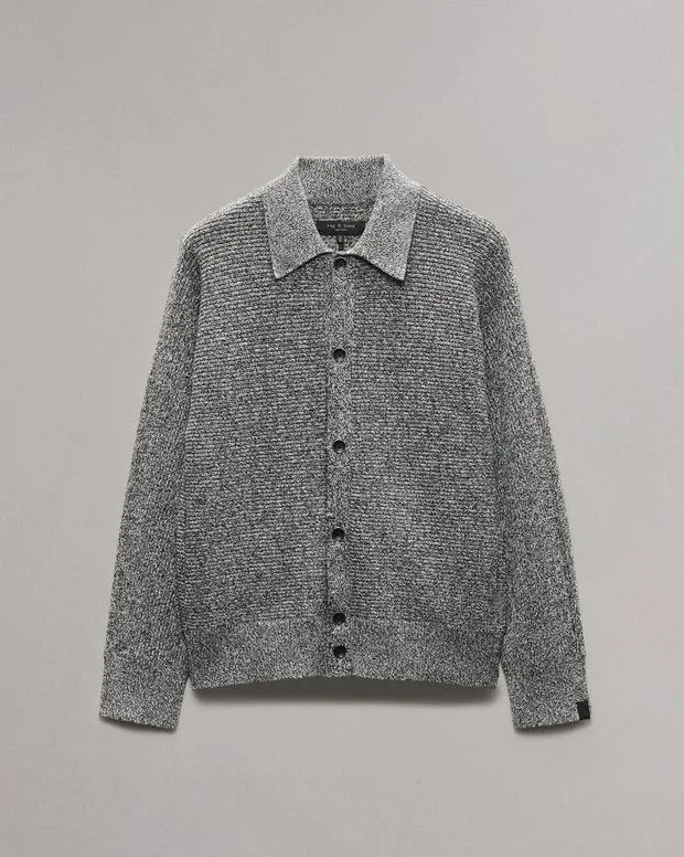 Sweaters Men rag and bone Marled CottonBlend Cardigan Black Multi