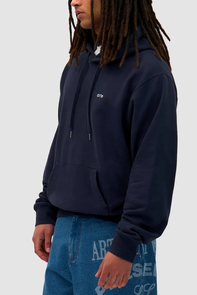 Sweats capuche Arte Antwerp Men Back Sun and Moon Hoodie Marine