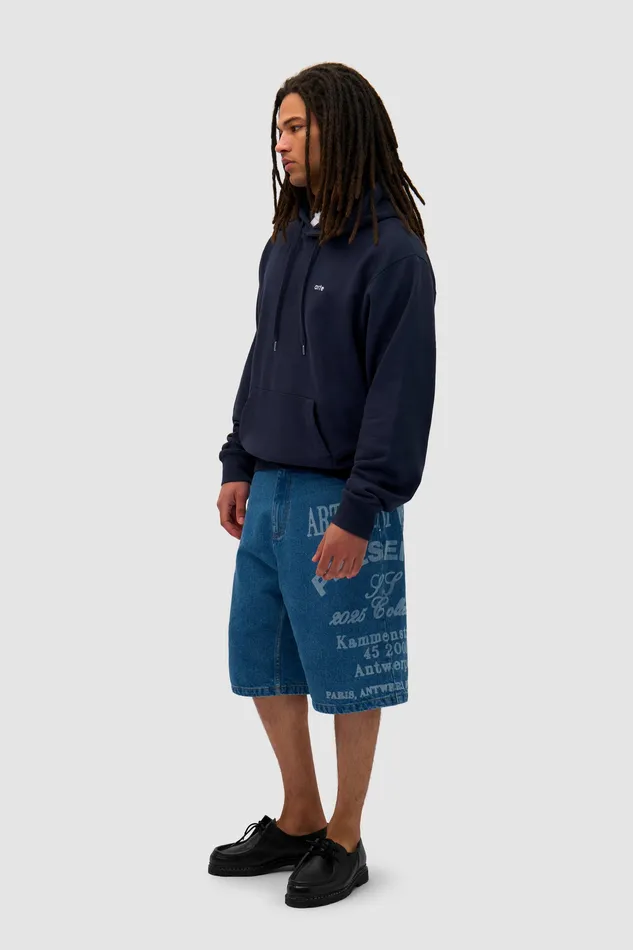 Sweats capuche Arte Antwerp Men Back Sun and Moon Hoodie Marine