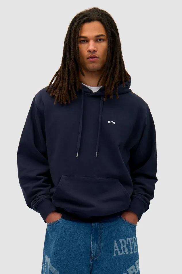 Sweats capuche Arte Antwerp Men Back Sun and Moon Hoodie Marine
