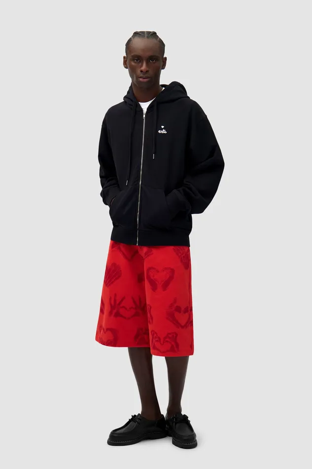 Sweats capuche Sweat capuche zipp en forme de cur Noir Arte Antwerp Men