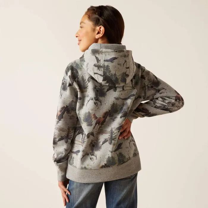 Sweatshirts and Hoodies Kids Ariat Misty Horse Hoodie Heather Grey Sweatshirts and Hoodies Kids Ariat Misty Horse Hoodie Heather Grey